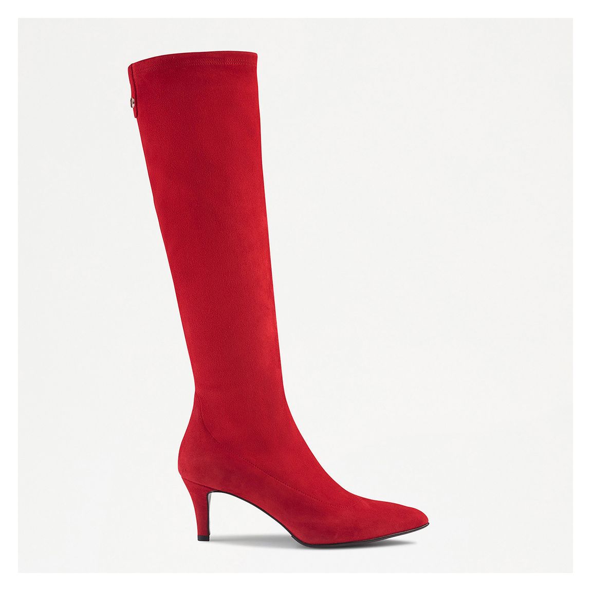 Women's Red Suede Hotlegs Heeled Tall Boots main product photo