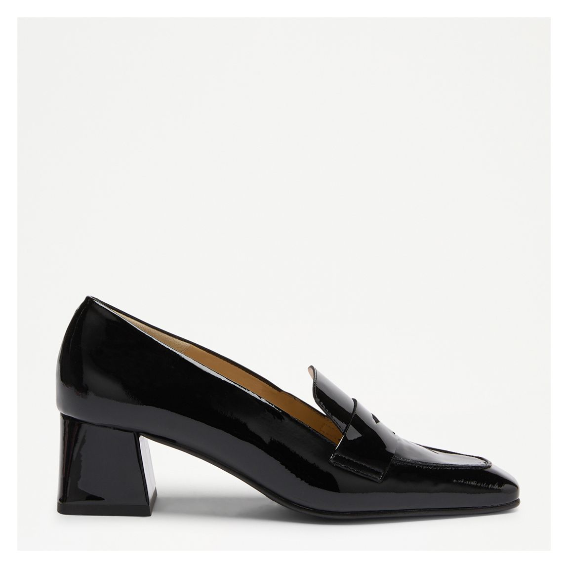 Women's Black Uptown Mid Patent Heeled Loafers main product photo
