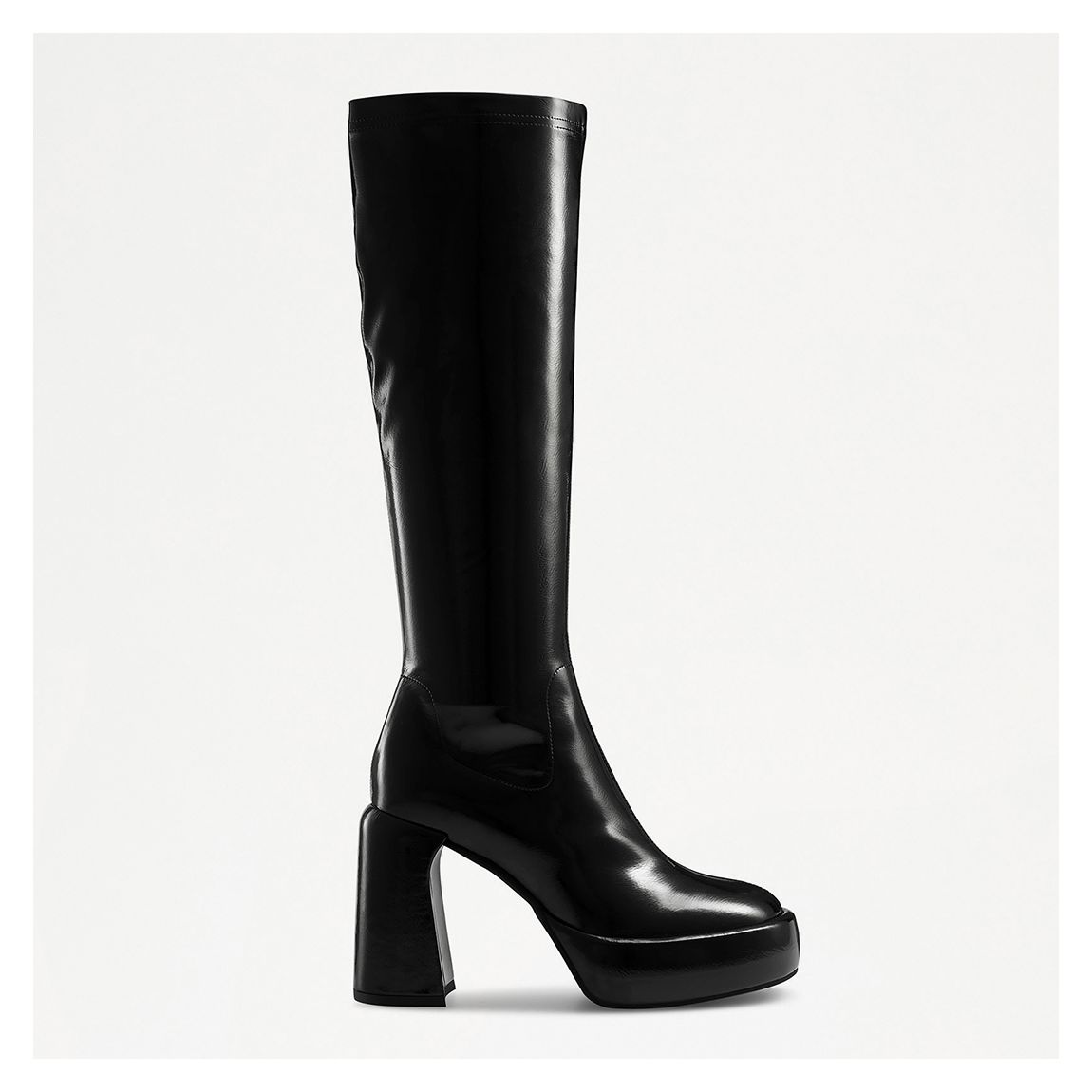 Women's Black Vivienne Patent Heeled Tall Boots main product photo