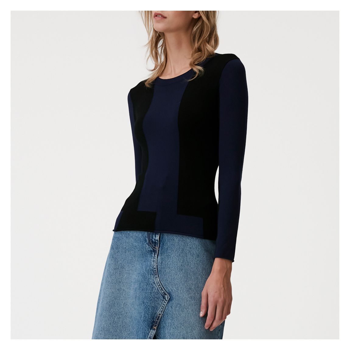 Navy/Black Stripe Cotton Blend Jumper main product photo
