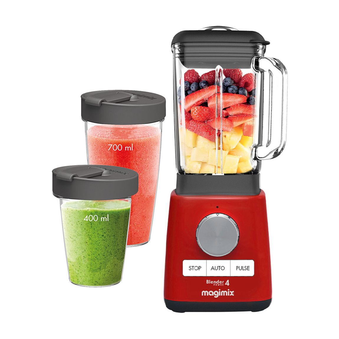 Red Blender Power 4 and Cups Bundle main product photo