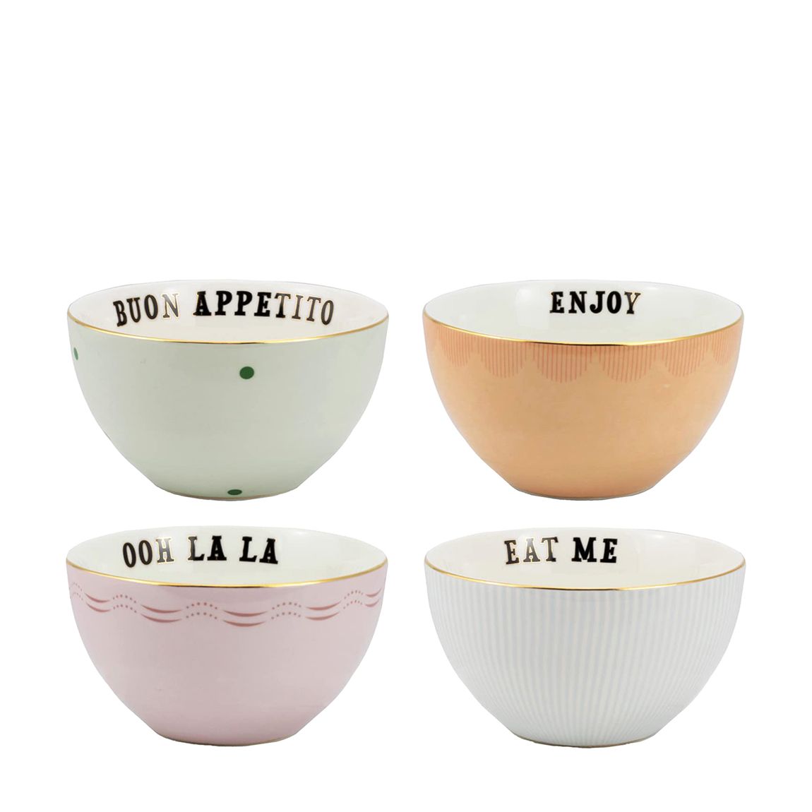 Set of 4 Slogan Snack Bowls main product photo