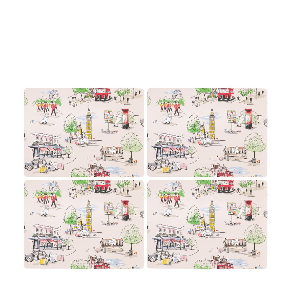 Set of 4 Billie Goes To Town Cork Backed Placemats main product photo