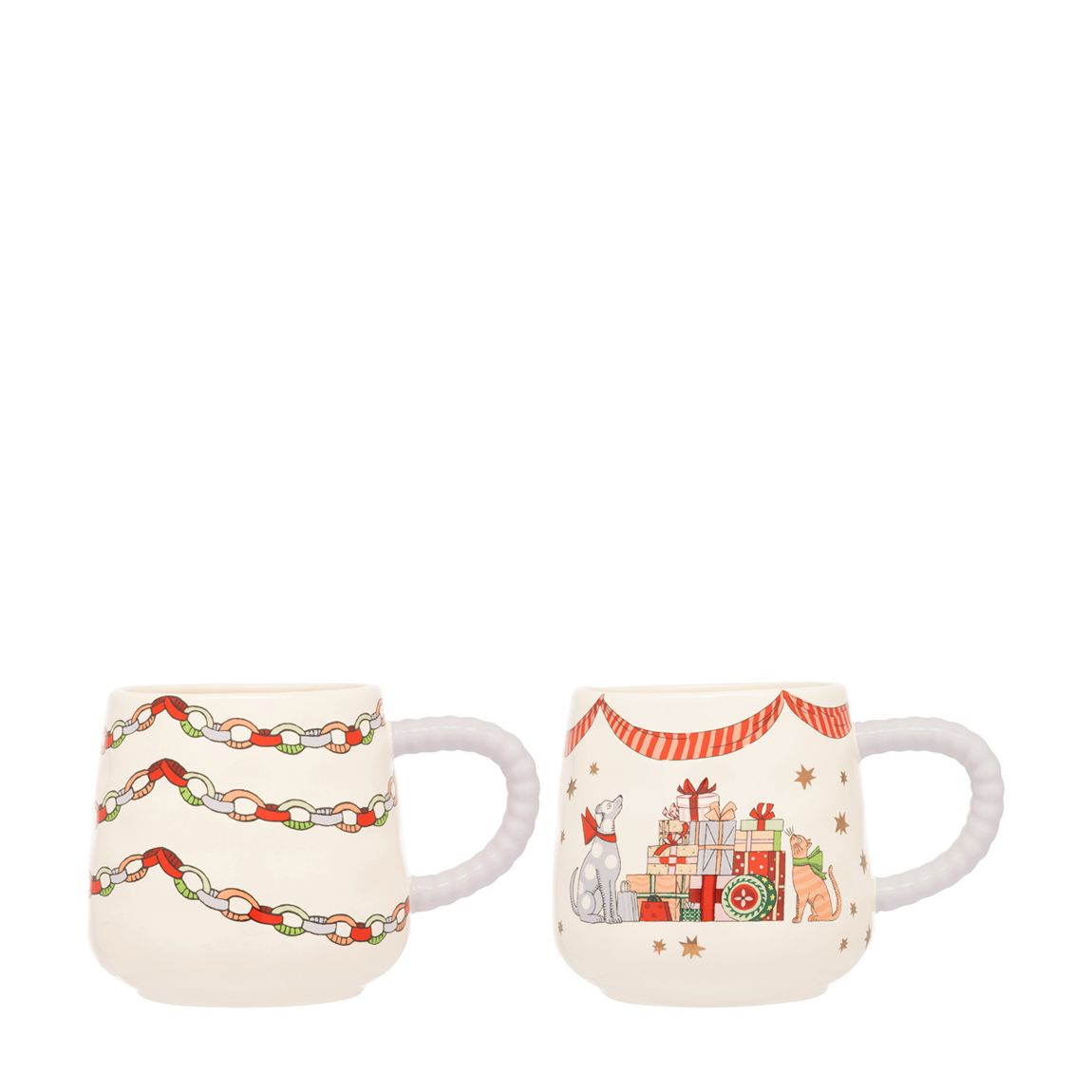 Set of 2 Christmas Twisted Handle Billie Mugs main product photo