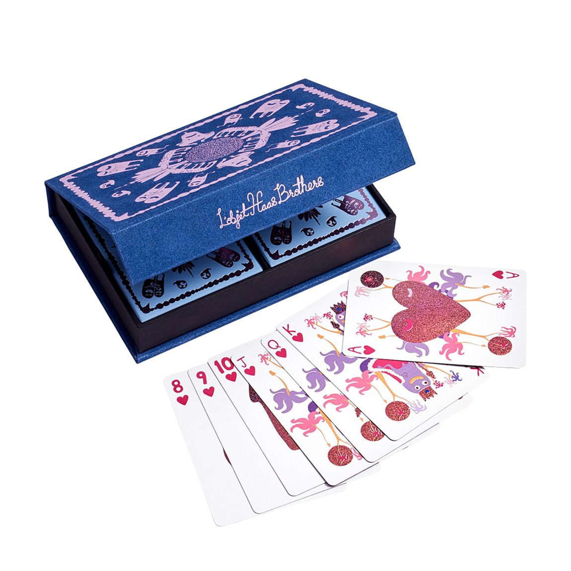 Haas Playing Card Set of 2 Decks Blue+Blue main product photo