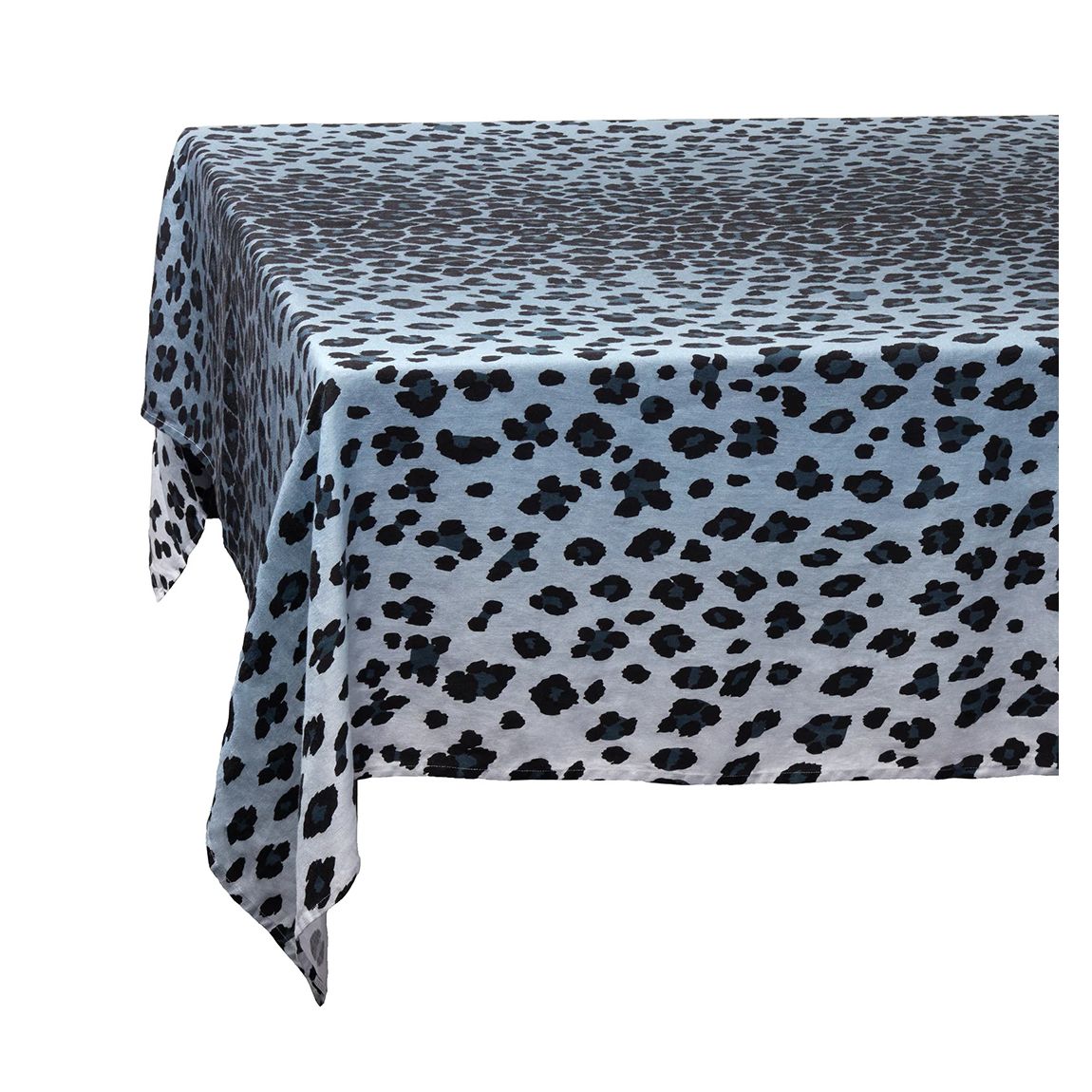 Linen Tablecloth, Leopard Blue main product photo