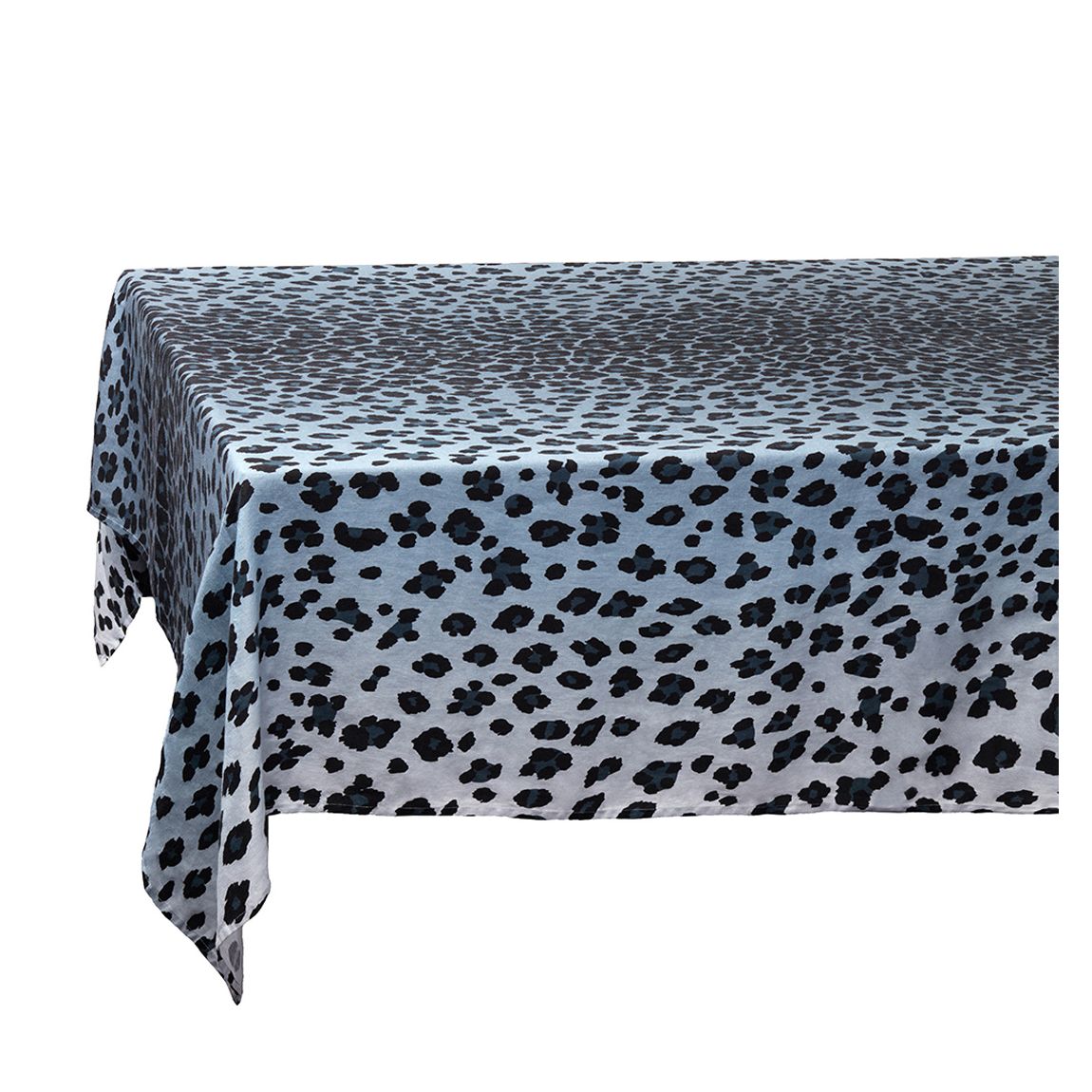 Linen Tablecloth, Leopard Blue main product photo