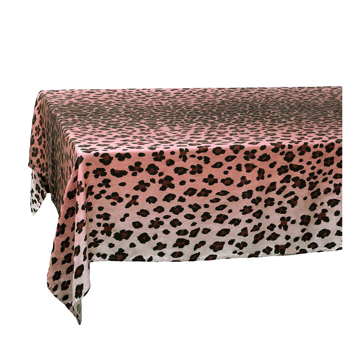 Linen Tablecloth 70X126" - Leopard-Pink main product photo