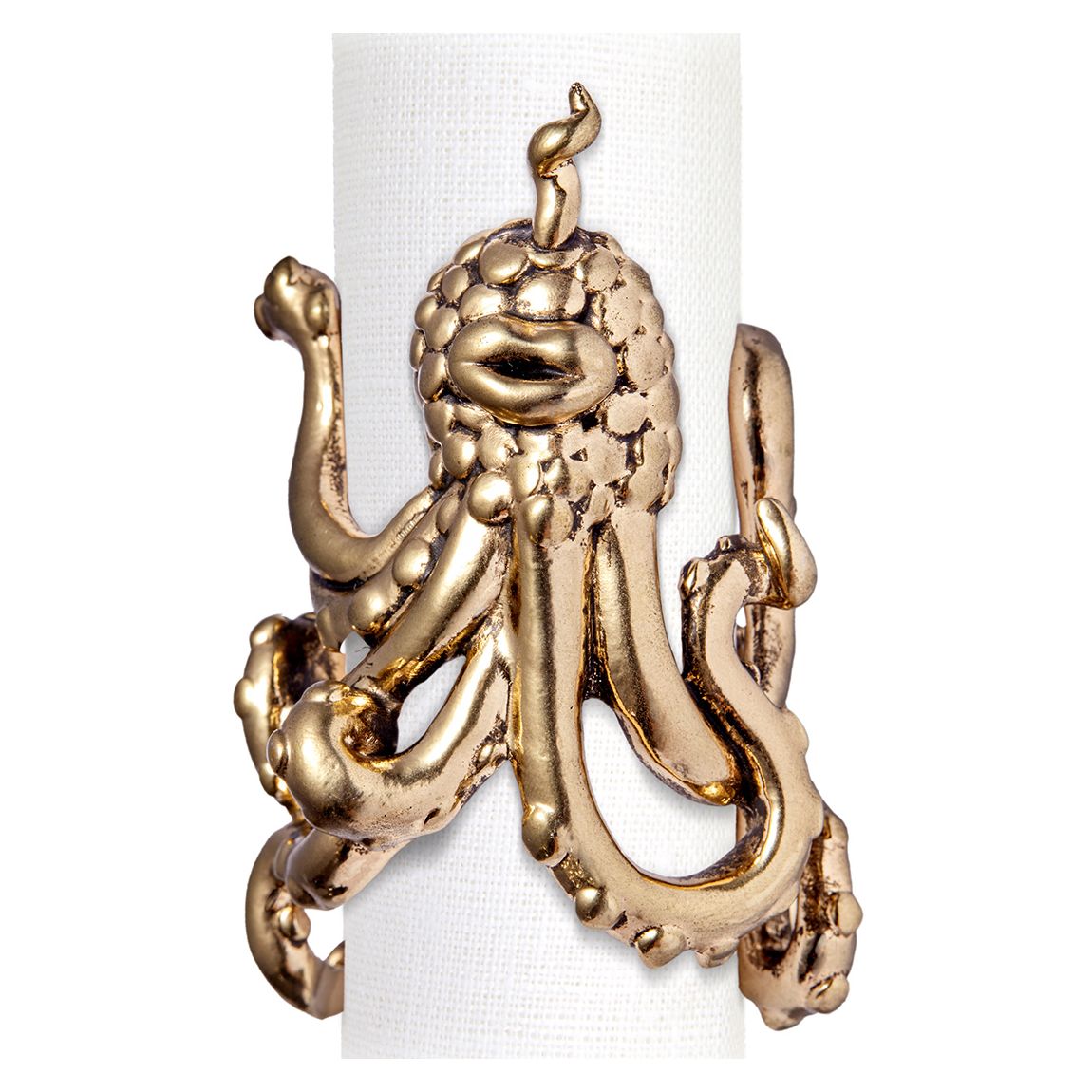 Haas Set of 4 Monster Ball Napkin Rings, Gold main product photo