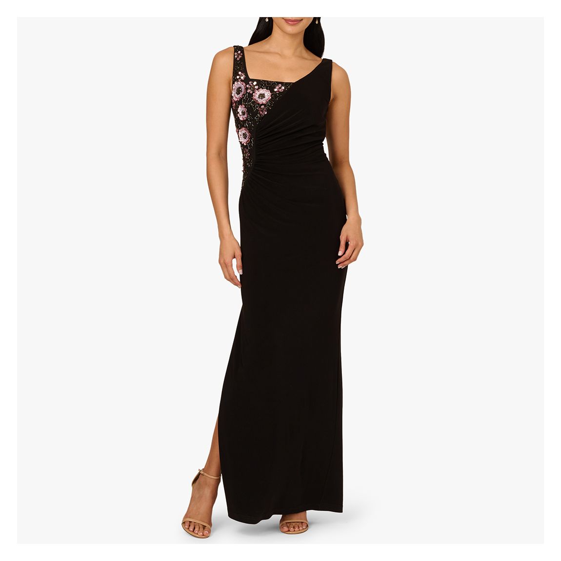 Black Bead Jersey Long Dress main product photo