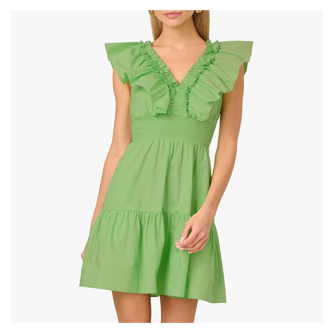 Green Ruffle Short Dress main product photo