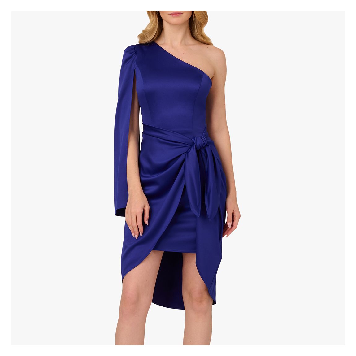 Navy Side Knot Draped Dress main product photo