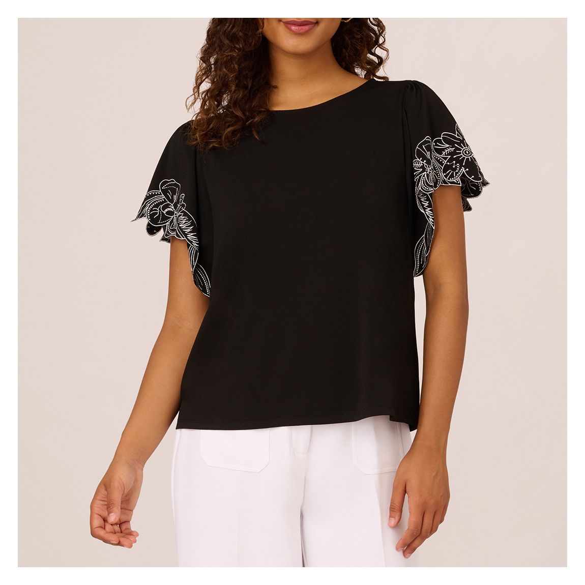 Black Solid Knit Top main product photo