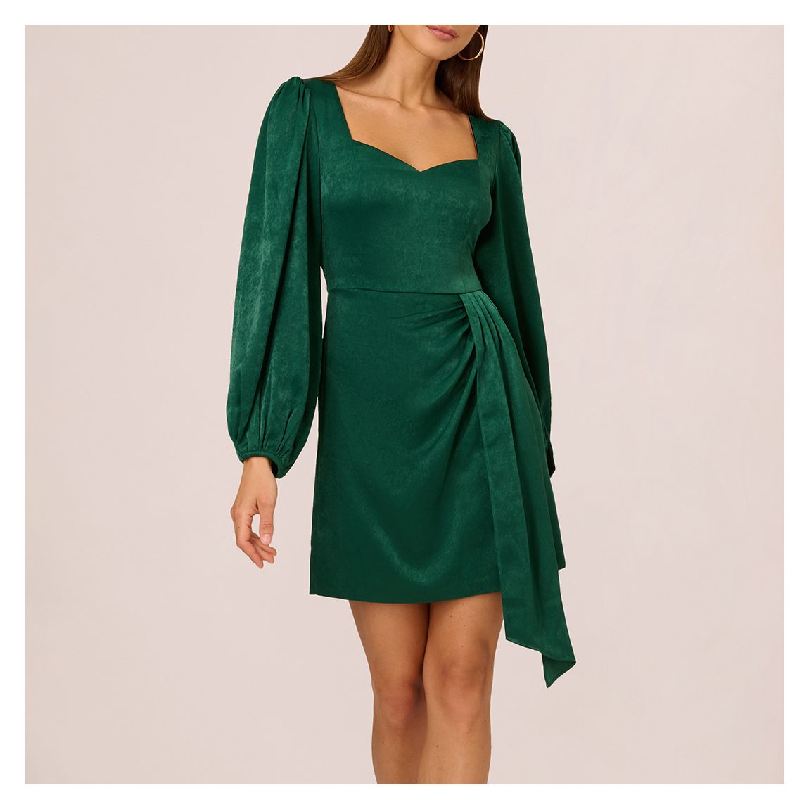 |Green Short Satin Dress main product photo