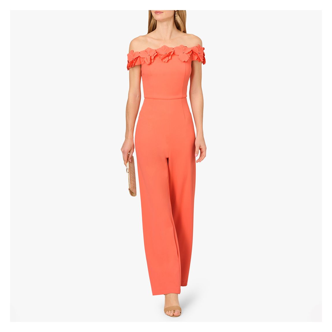 Orange Crepe Rosette Jumpsuit main product photo