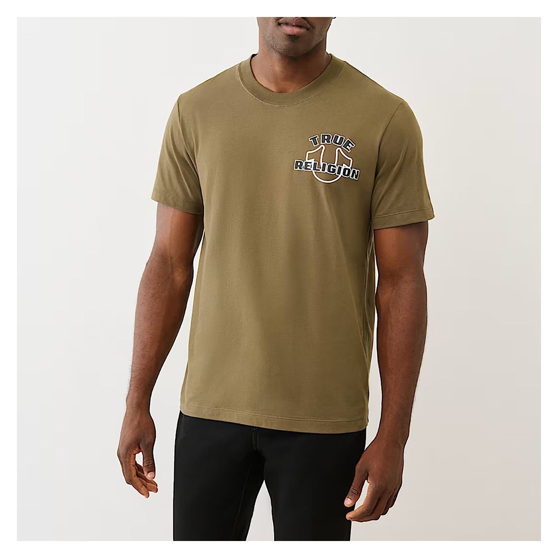 Olive Green Oval Graphic Cotton T-Shirt main product photo