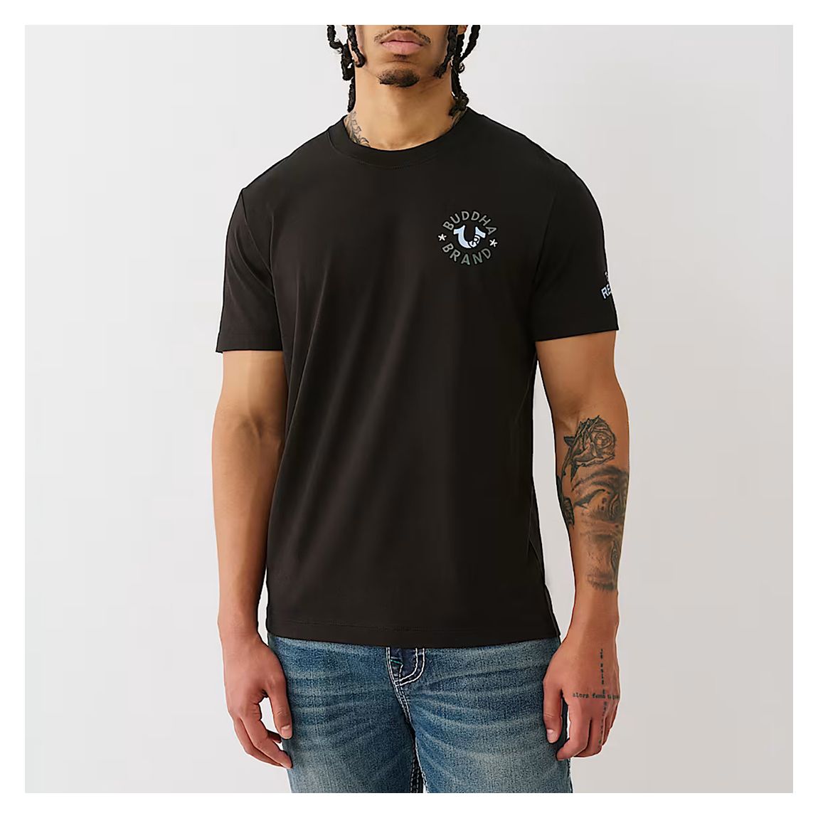 Black Stack Graphic Cotton T-Shirt main product photo