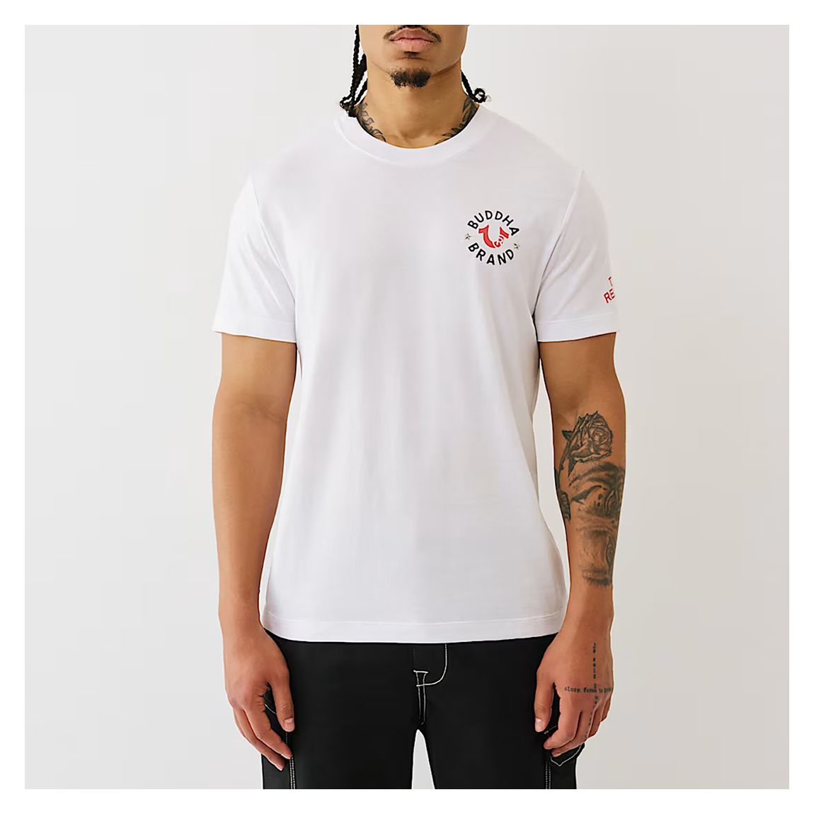 White Stack Graphic Cotton T-Shirt main product photo