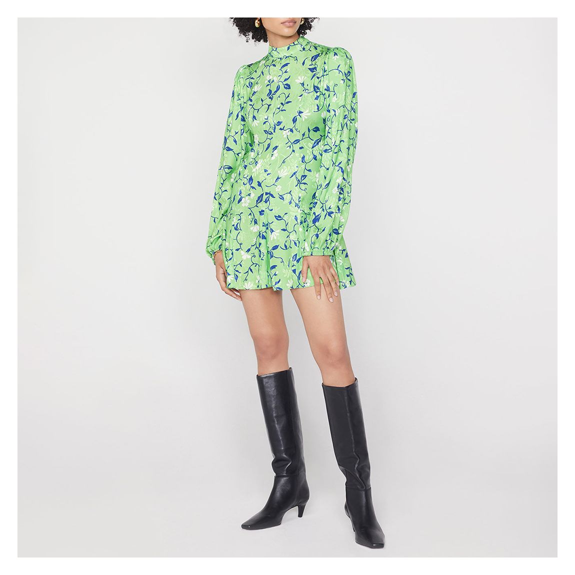 Green Doretta Vine Print Mini Dress main product photo