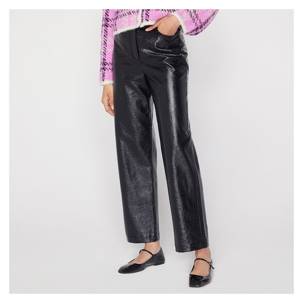Black Janice Vinyl Trousers main product photo
