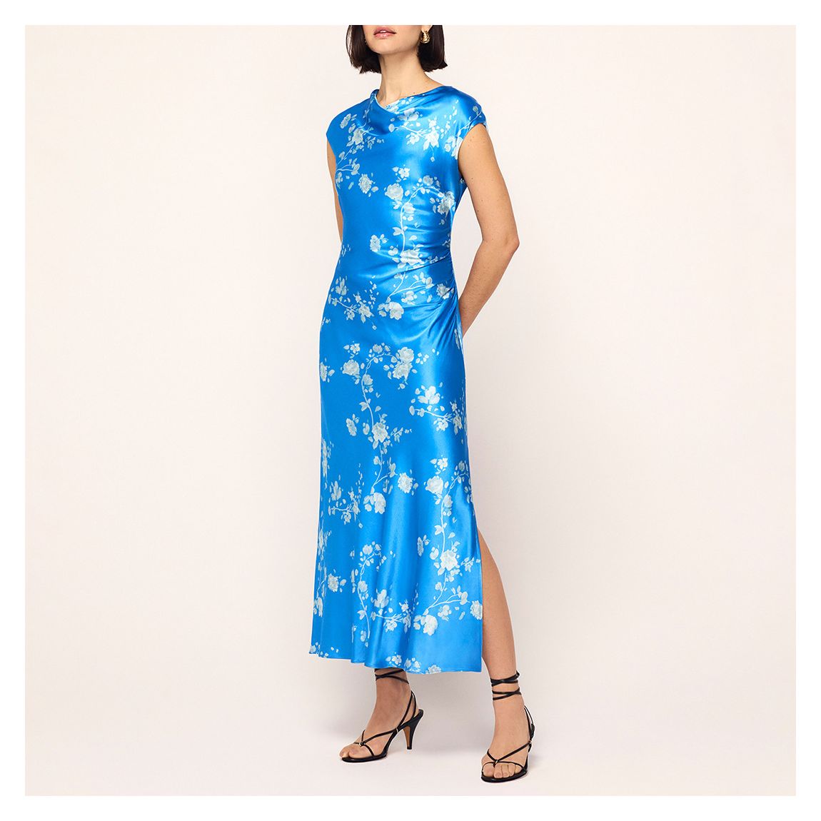 Blue Daniella Trailing Floral Print Dress main product photo
