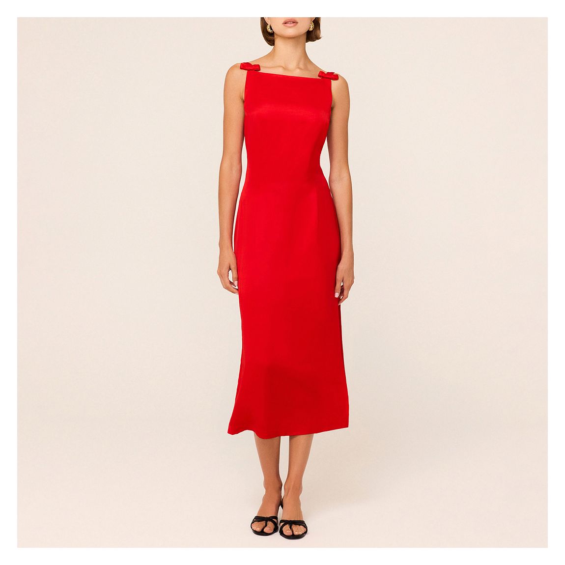 Red Nikita Satin Midi Dress main product photo