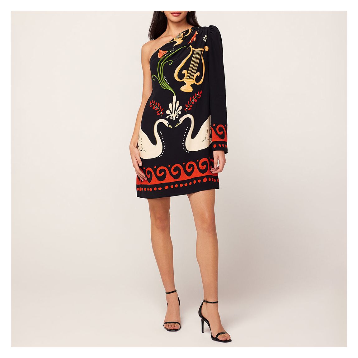 Antonia Black Cygnus And Lyra Print Mini Dress main product photo