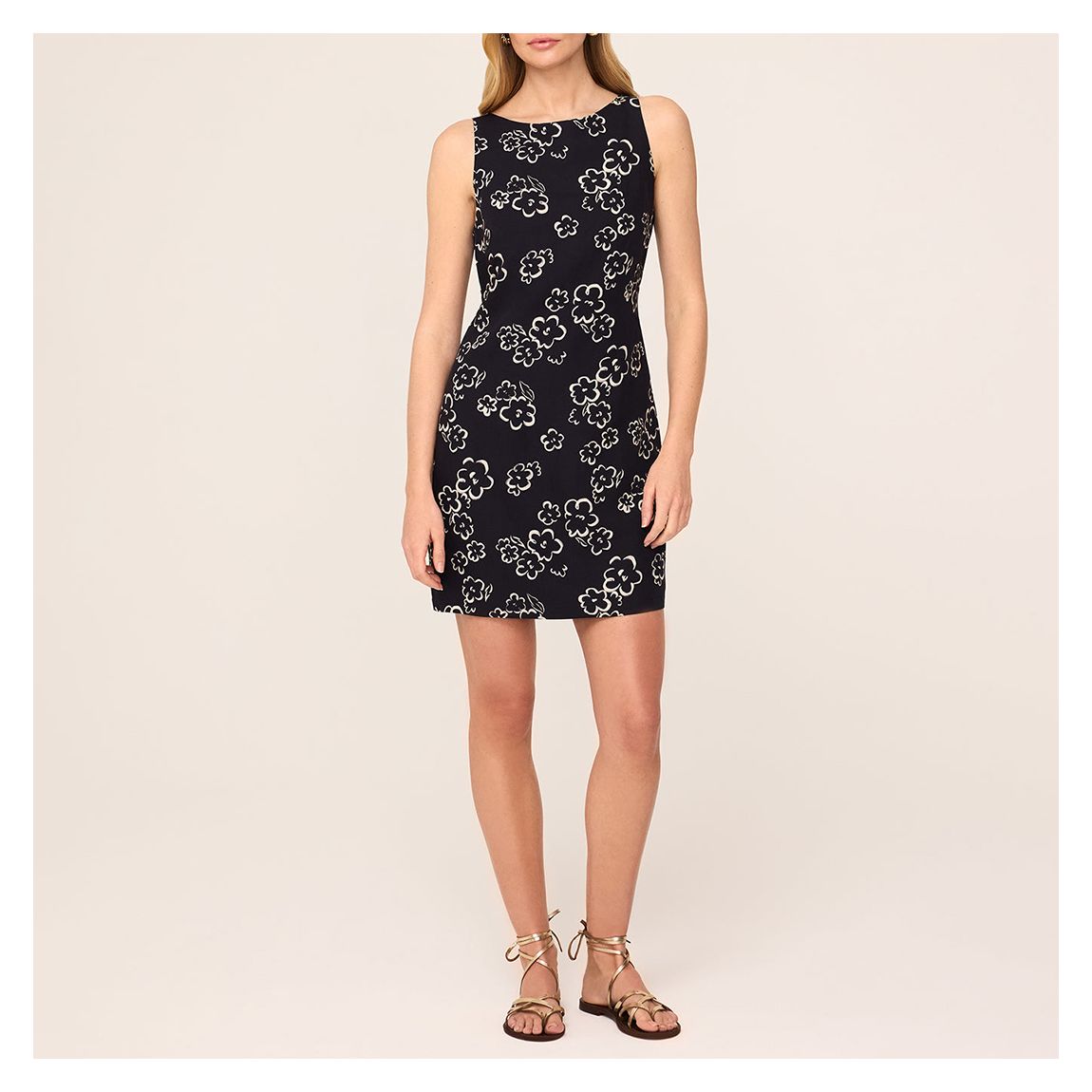 Black Marina Sketch Floral Mini Dress main product photo