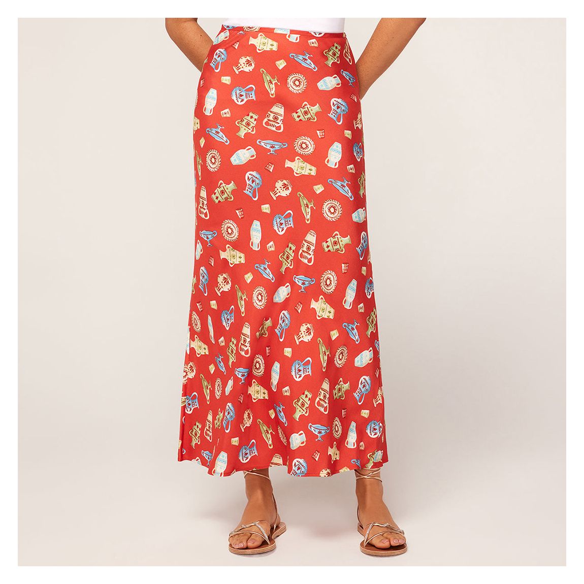 Red Layla Pottery Print Skirt main product photo