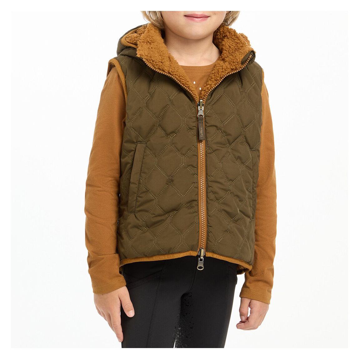 Khaki Mini Elsie Reversible Gilet main product photo