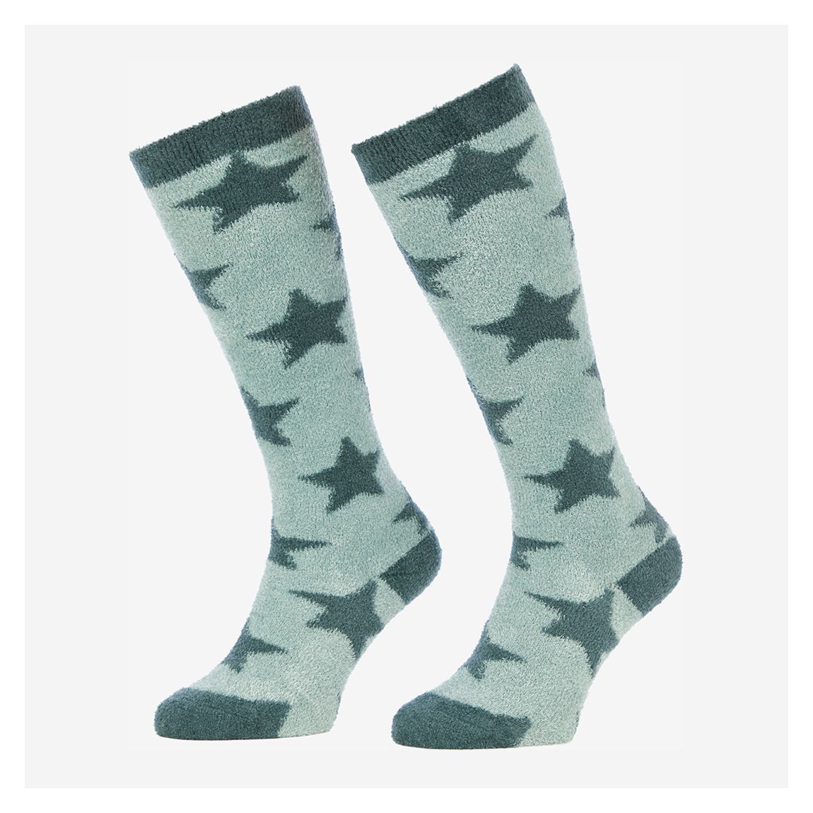Blue Sasha Star Fluffy Knee Socks main product photo