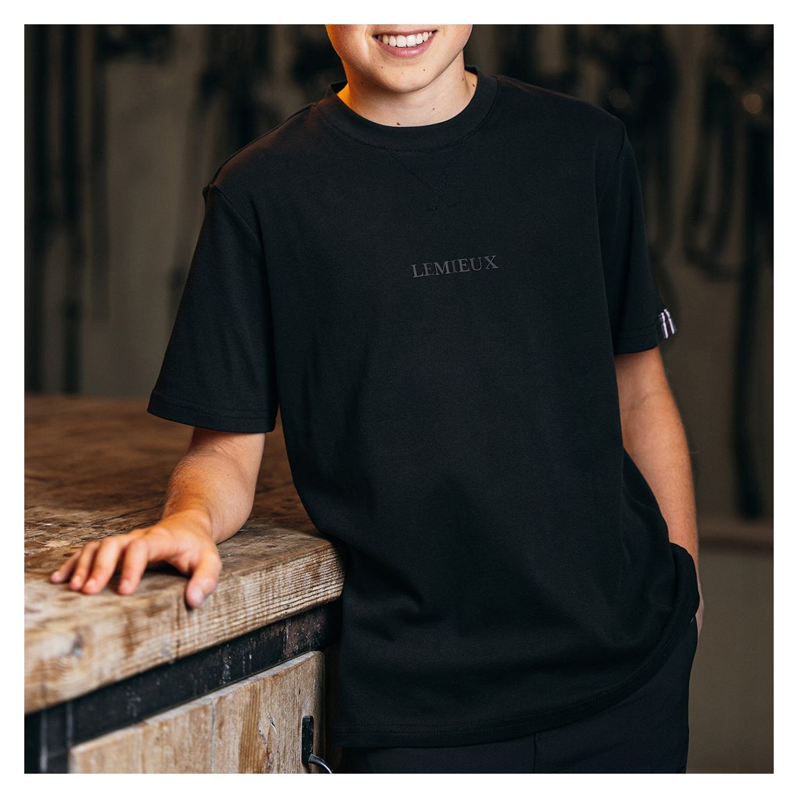 Black Young Rider Boys T-Shirt main product photo