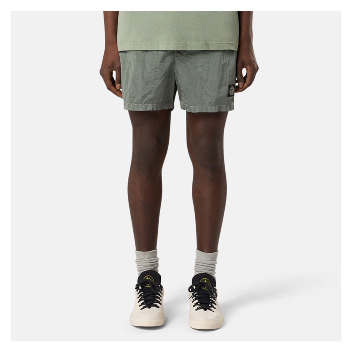 Green Slim Nylon Swimming Shorts main product photo