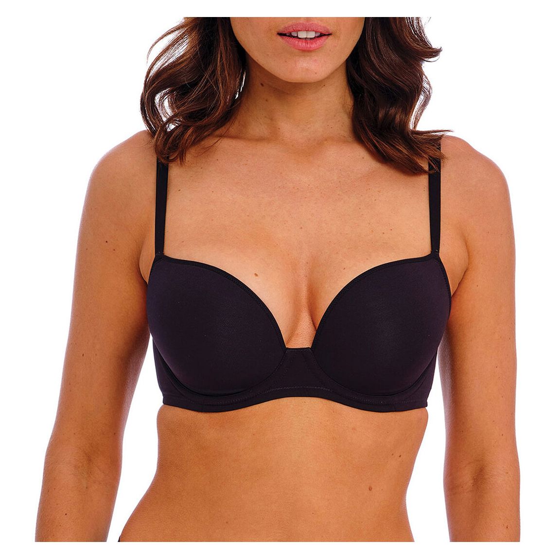 Black Accord Underwire Plunge Bra main product photo