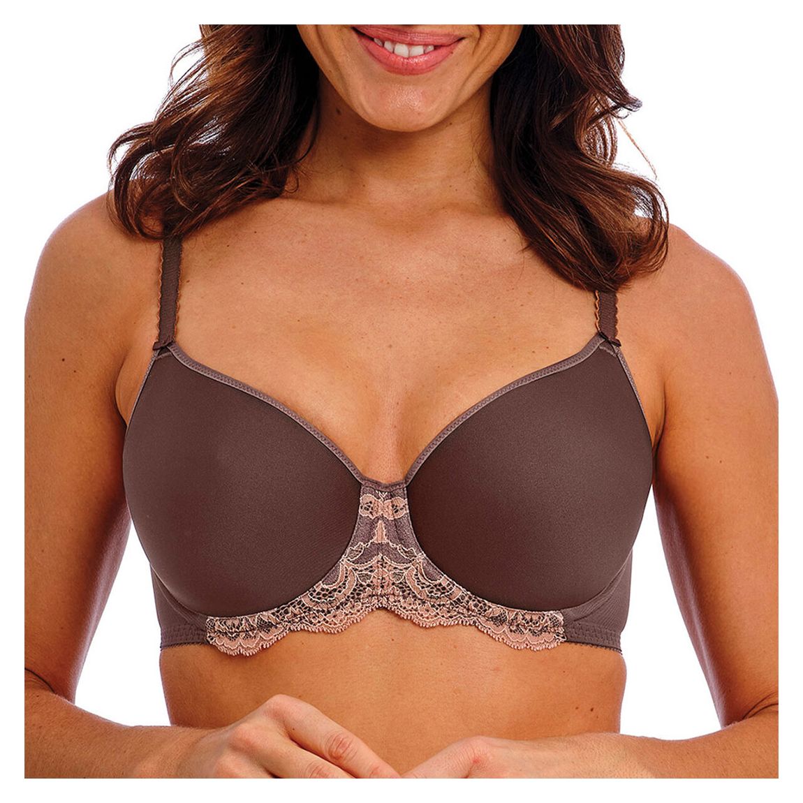 Brown Florilege Underwire Moulded Spacer Bra main product photo