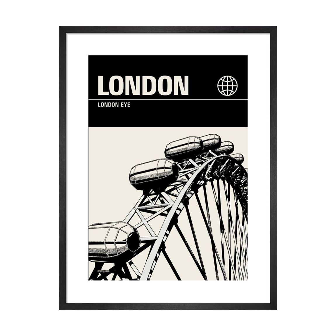 London (b&w) 36x28cm Framed Print main product photo