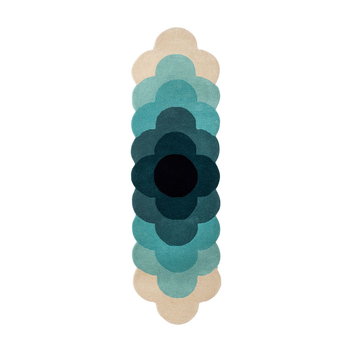 Optical Flower 61207 67x230cm Runner Rug, Teal main product photo