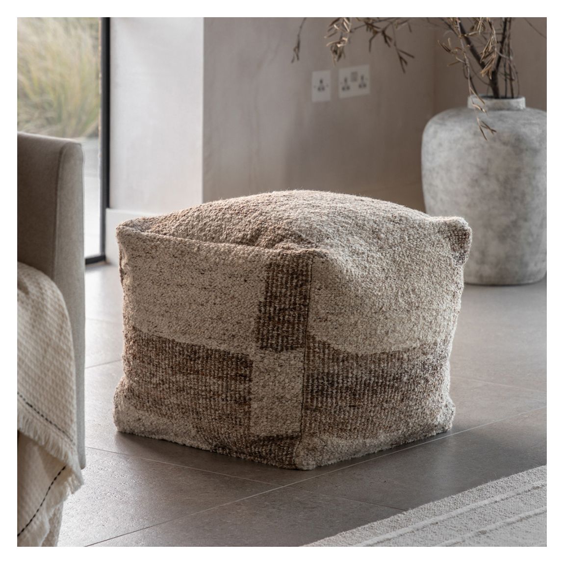 Herning Tonal Pouffe, Natural main product photo