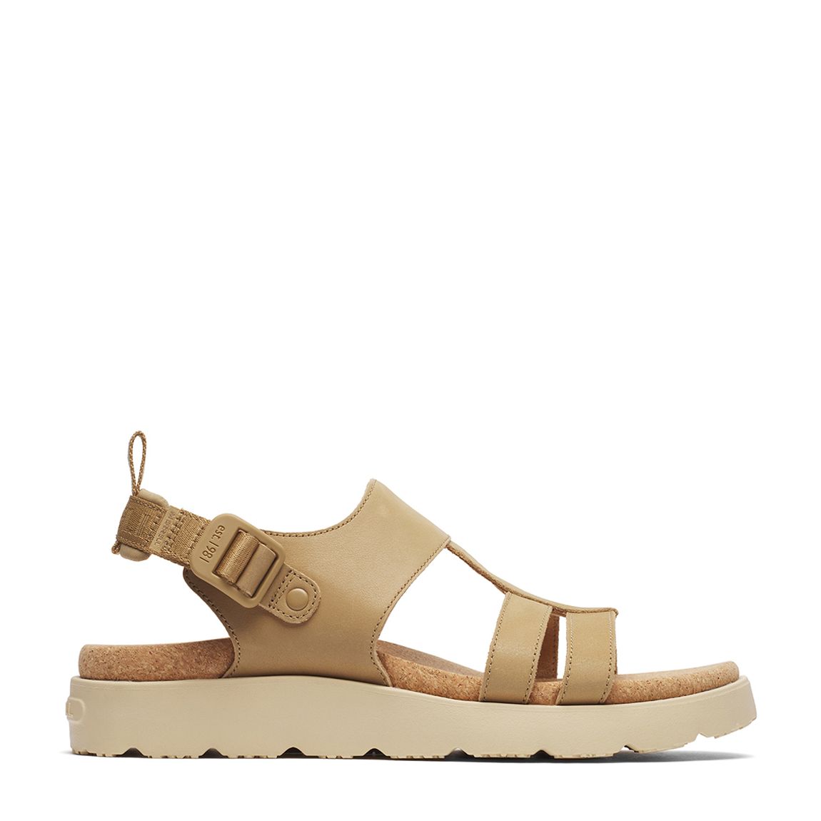 Women's Khaki Fleau Backstrap Flat Sandal main product photo