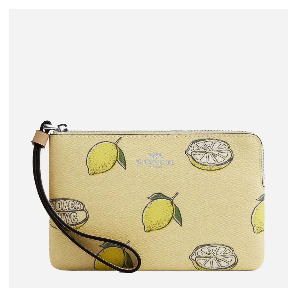 Corner Zip Wristlet With Lemon Print main product photo