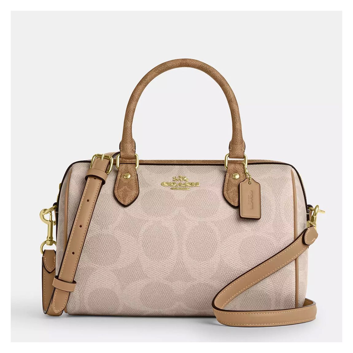 Rowan Satchel Bag In Signature Brown Canvas main product photo