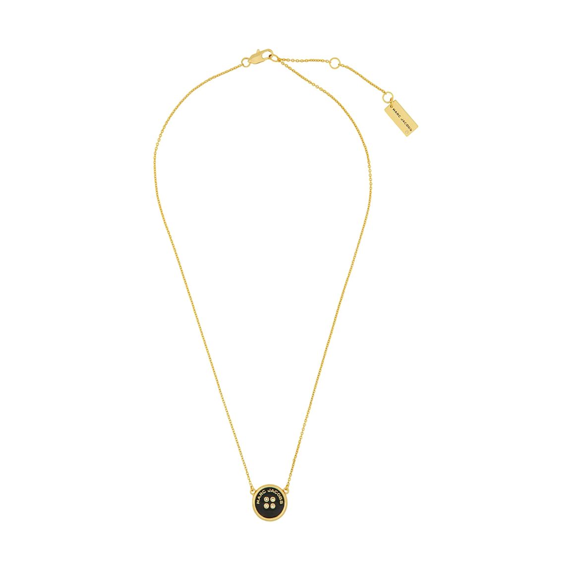 Women's Black & Gold Marc Jacobs Button Pendant Necklace main product photo