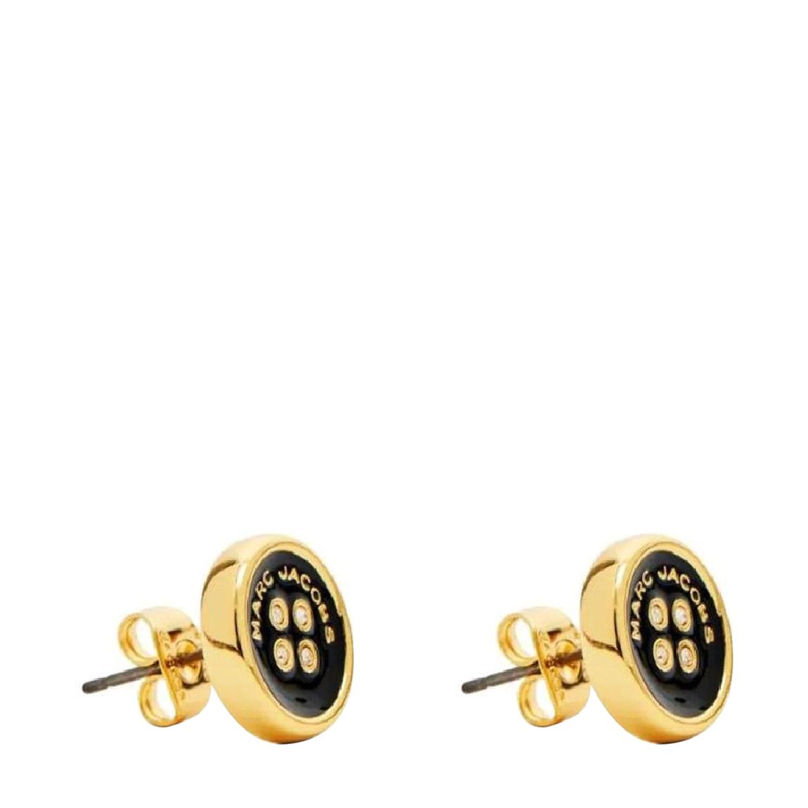 Women's Black & Gold Marc Jacobs Button Earrings main product photo