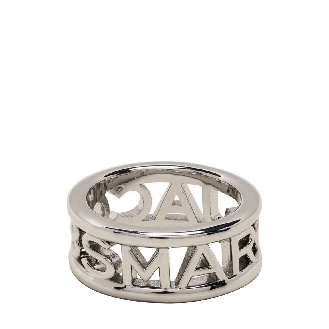 Women's Silver Marc Jacobs Embossed Monogram Logo Ring main product photo