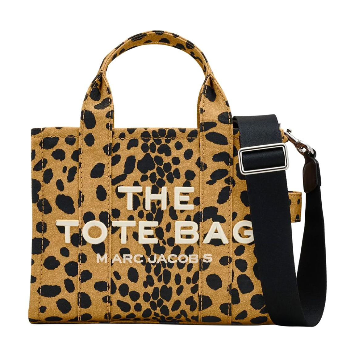 Women's Beige & Black Marc Jacobs Animal Print Logo Tote Bag main product photo