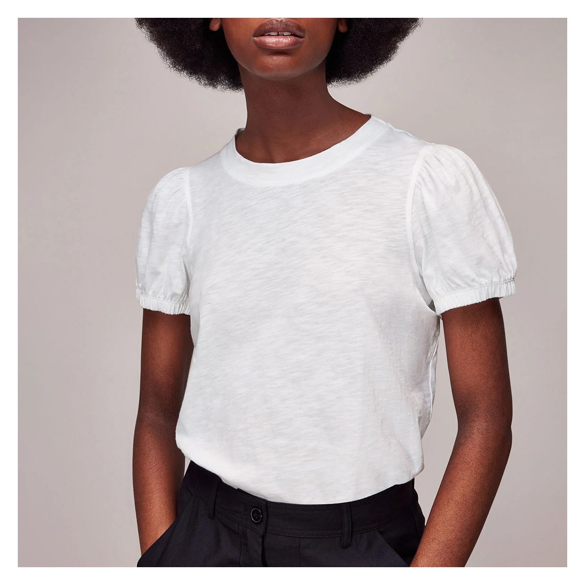 White Gathered Keyhole Back Top main product photo