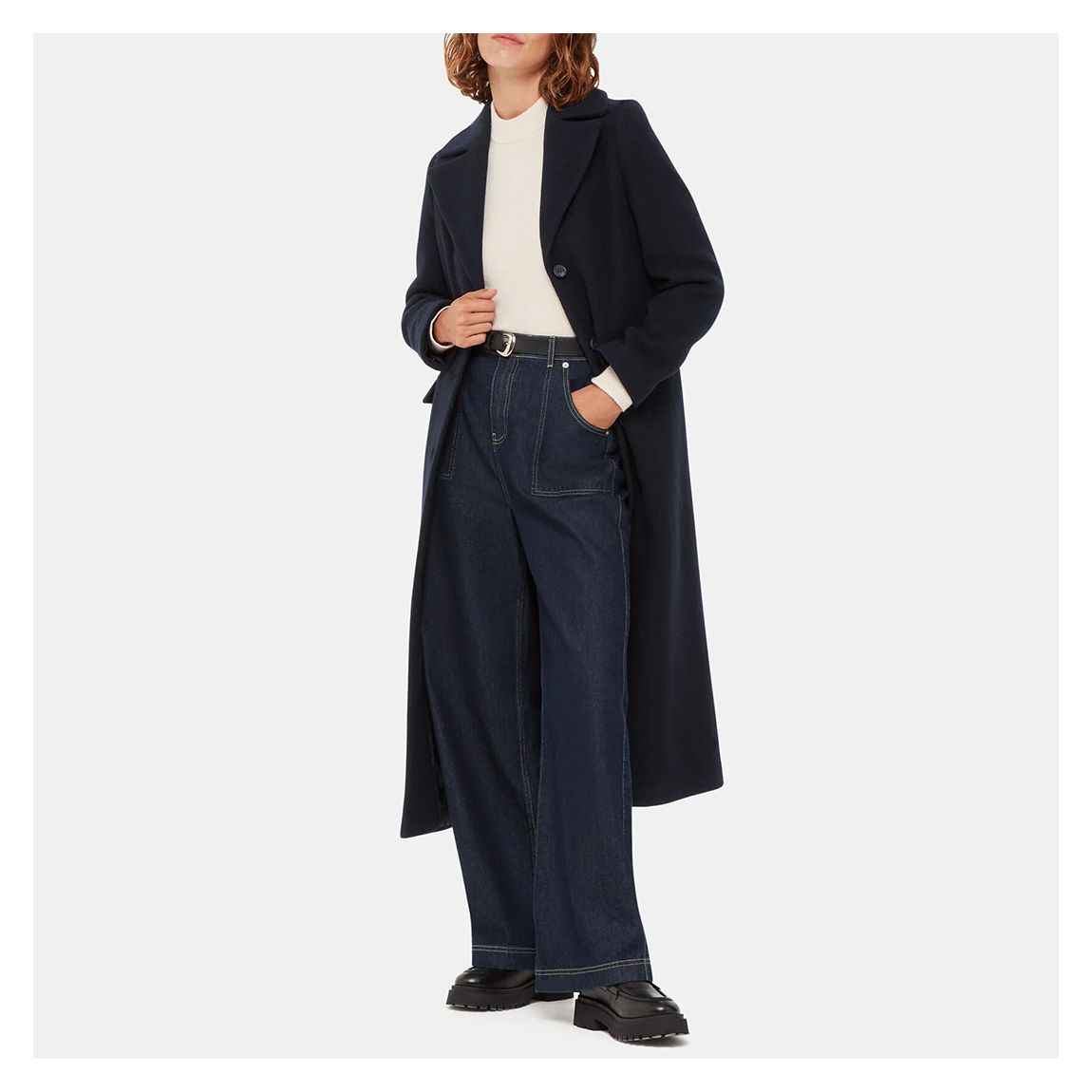 Navy Amalia Longline Coat main product photo