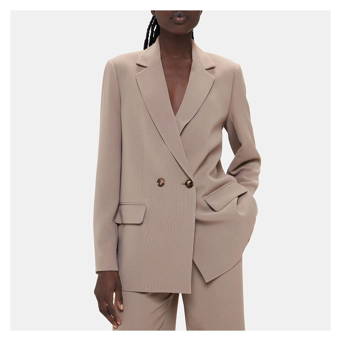 Taupe Nina Double Breasted Blazer main product photo