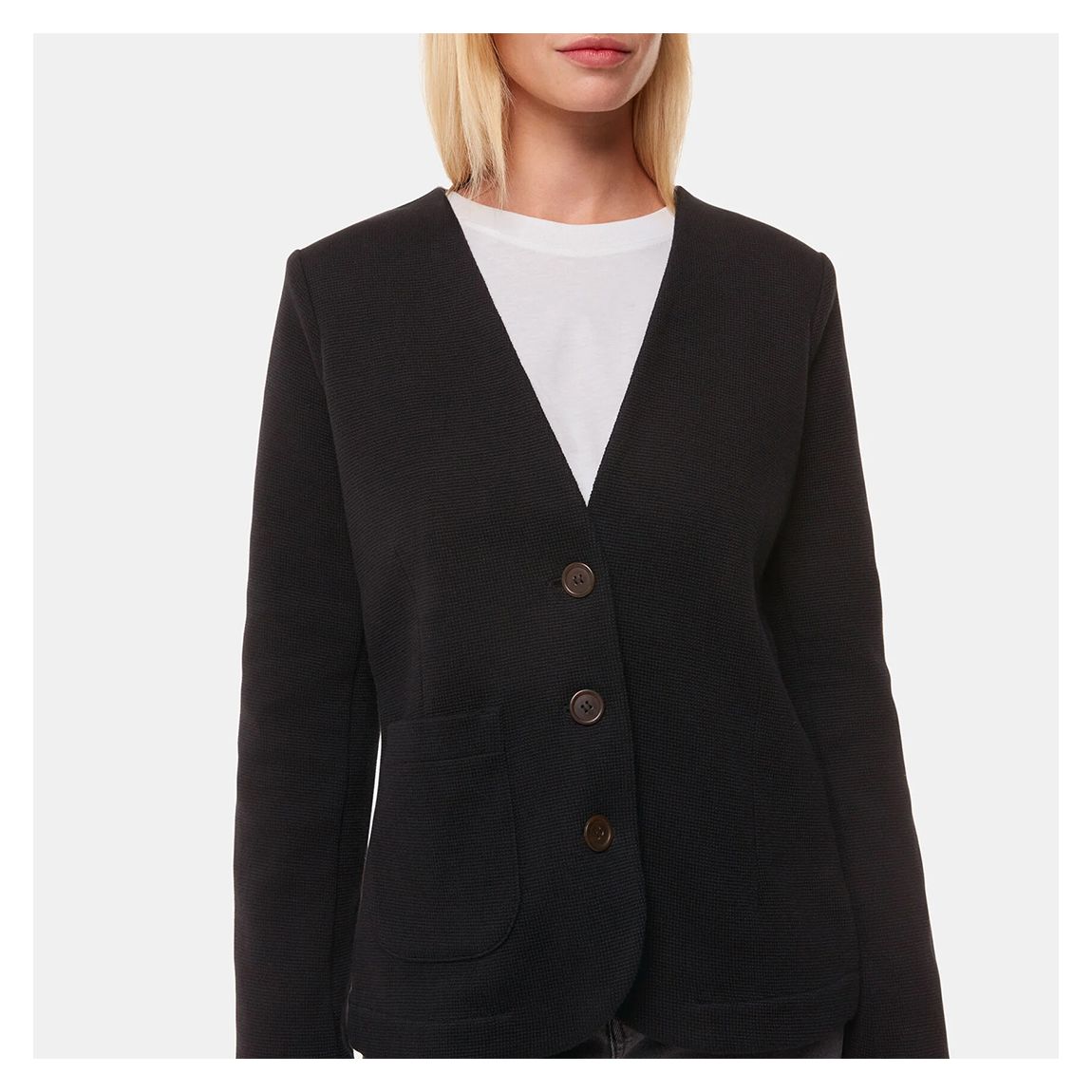 Black Lucy V-Neck Jersey Jacket main product photo