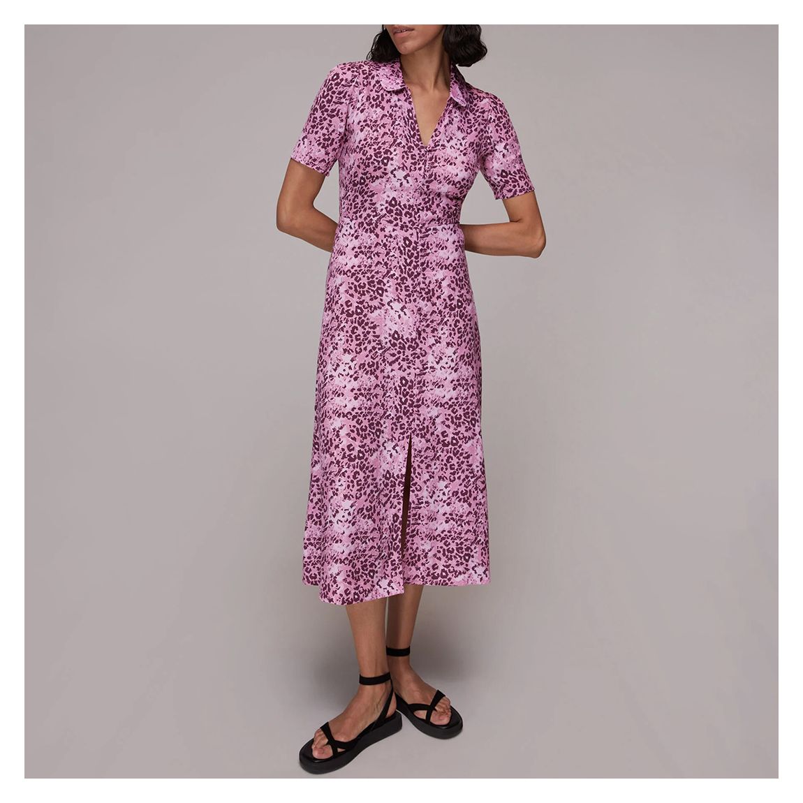 Pink Rowan Hyena Spot Midi Dress main product photo
